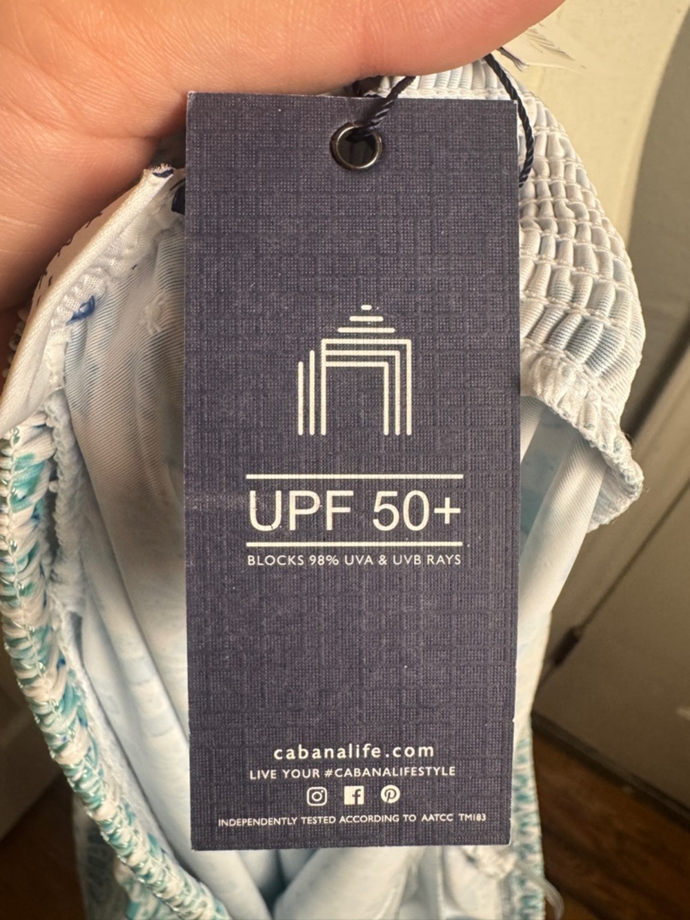 NWT Cabana Life XL Blue and White Off-Shoulder Tassel  Dress Resort Beach UPF 50 - Picture 10 of 14